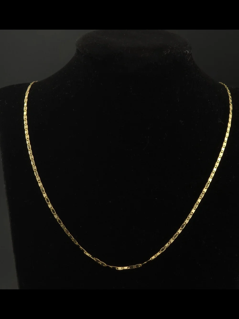Gold Box Link Long  Necklace - Unisex  Jewelry